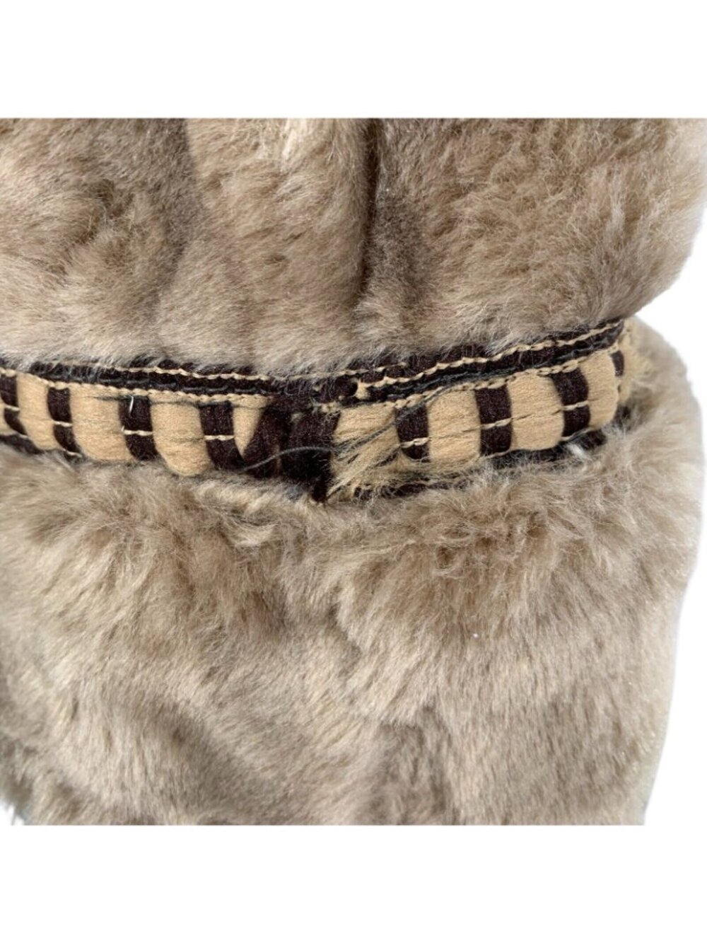 Vtg Stetson Faux Fur Fedora Winter Hat Russian Style Feather Banded Tan Brown - Picture 6 of 12